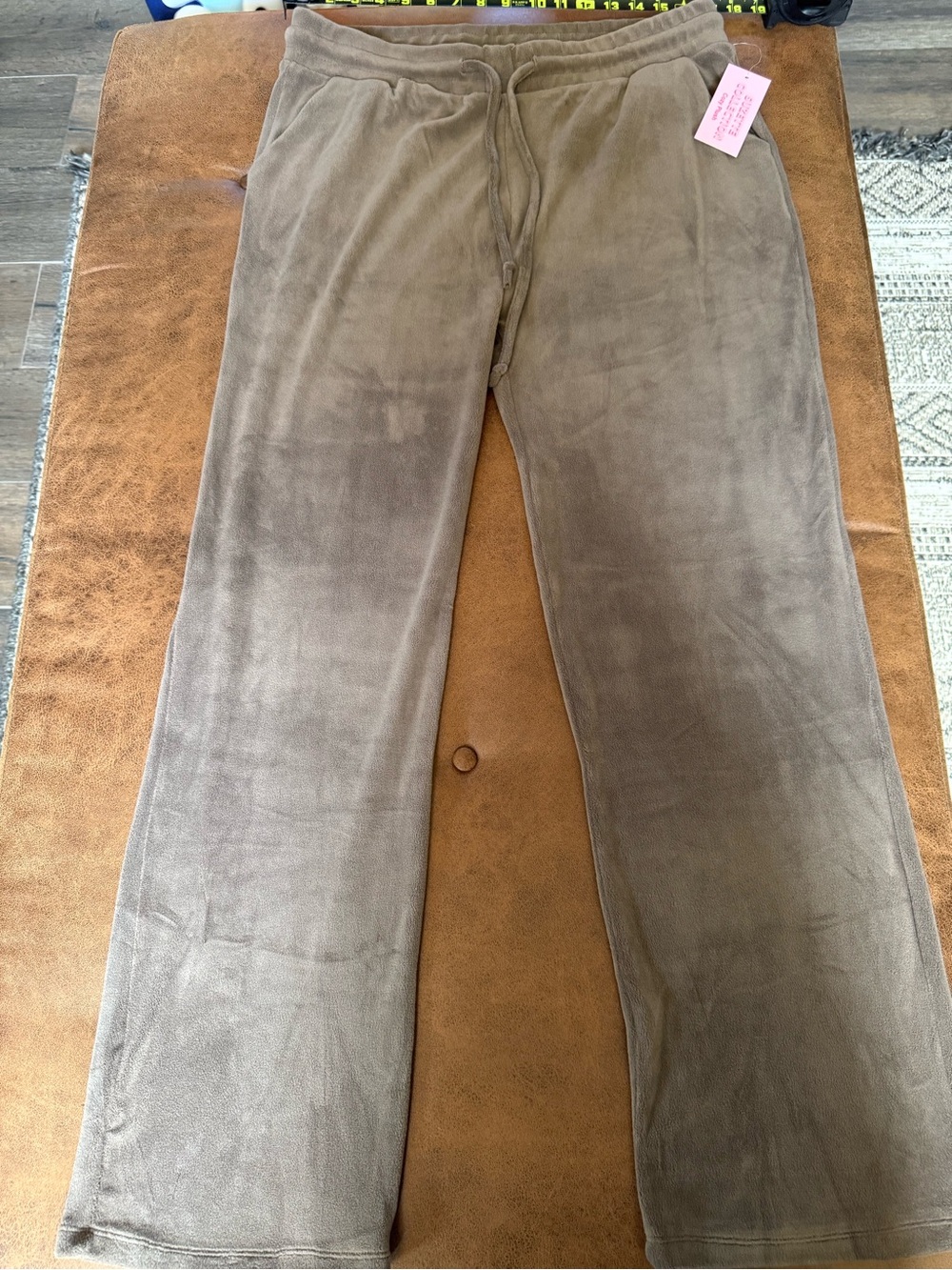 Women's Cozy Drawstring Track Pants - Brown